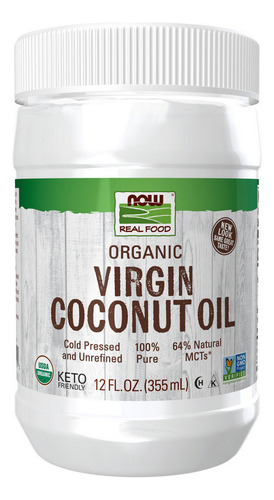 Óleo De Coco Virgem Orgânico 12 Onças Da Now Foods
