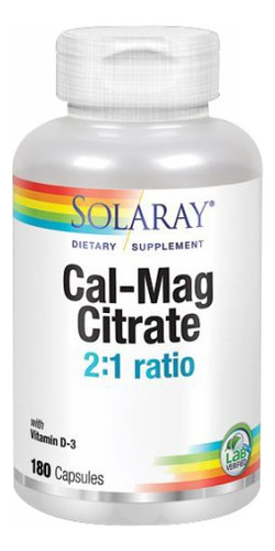 Citrato Cal-mag 400 Ui 180 Cápsulas Da Solaray