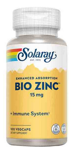 Bio Zinc 100 Cápsulas Da Solaray