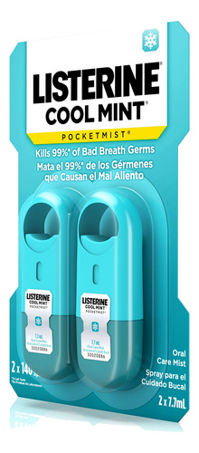 Spray Bucal Care Mist Listerine Cool Mint 7,7ml - 2 Unid - Imagem 8