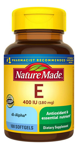 Vitamina E Dl-alfa 400 Ui 100 Cápsulas Gelatinosas Produzida