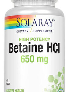 Hcl Com Pepsina 650 Mg 250 Cápsulas Da Solaray