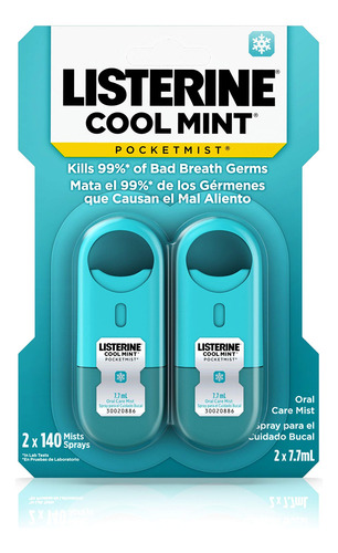 Spray Bucal Care Mist Listerine Cool Mint 7,7ml - 2 Unid
