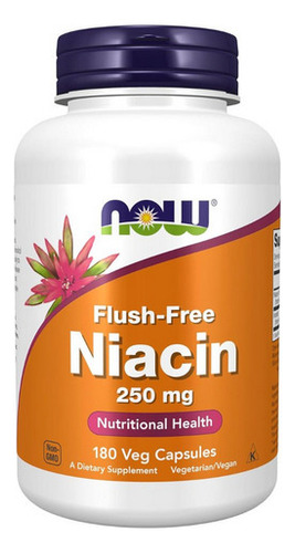 Niacina Flushno Changefree 250 Mg 180 Cápsulas Da Now Foods
