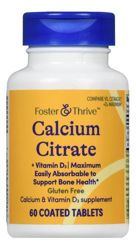 Calcium Citrate + Vitamin D3 60 Tabs By Foster And Thrive