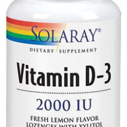 Vitamina D-3 2.000 Ui De Limão 60 Pastilhas Da Solaray