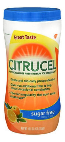 Powder Sugar-free Orange Flavor 16.9 Oz By Citrucel