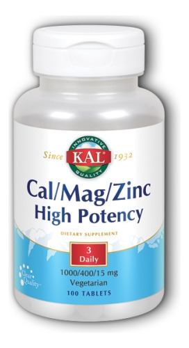 Cal/mag/zinc De Alta Potência 100 Comprimidos Da Kal