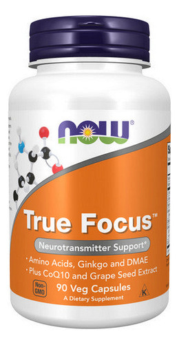 True Focus 90 Cápsulas Vegetarianas Da Now Foods