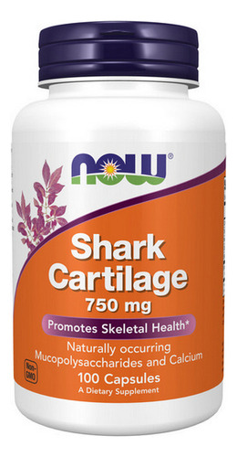 Cartilagem De Tubarão 750 Mg 100 Cápsulas Da Now Foods