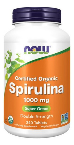 Espirulina Orgânica 100 Mg 240 Comprimidos Da Now Foods