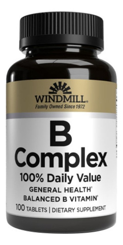 Complexo B, Valor 100% Diário, 100 Comprimidos Da Windmill H