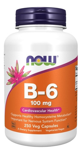 B-6 100 Mg 250 Caps By Now Foods