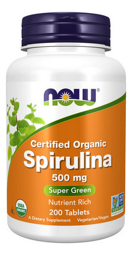 Espirulina 500 Mg 200 Comprimidos Da Now Foods