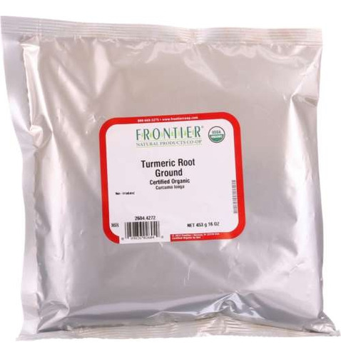 Raiz De Cúrcuma Moída Orgânica 16 Onças Da Frontier Coop