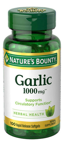 Alho Inodoro Natures Bounty 1000 Mg 100 Cápsulas Da Nature's