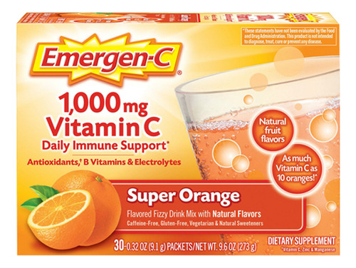 Mix De Bebidas Com Vitamina C Super Orange 1000 Mg 30 Pacote
