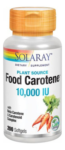 Caroteno Alimentar 10.000 Ui 200 Cápsulas Gelatinosas Da Sol