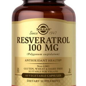 Resveratrol 100 Mg 60 Cápsulas Vegetais Da Solgar