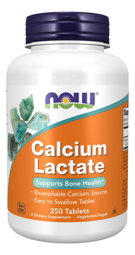 Lactato De Cálcio 250 Comprimidos Da Now Foods