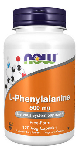 L-fenilalanina 500 Mg 120 Cápsulas Da Now Foods