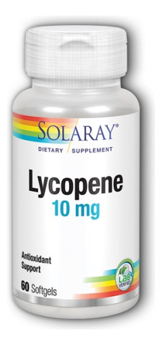Licopeno 10 Mg 60 Cápsulas Gelatinosas Da Solaray