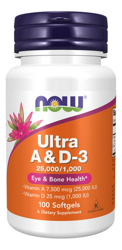 Ultra A E D3 100 Cápsulas Gelatinosas Da Now Foods