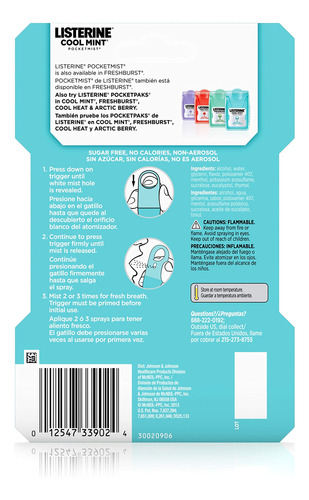 Spray Bucal Care Mist Listerine Cool Mint 7,7ml - 2 Unid - Imagem 2