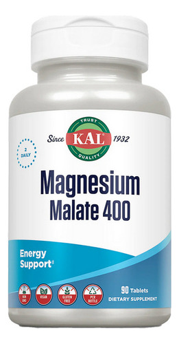 Magnesium Malate 400 90 Tabs By Kal