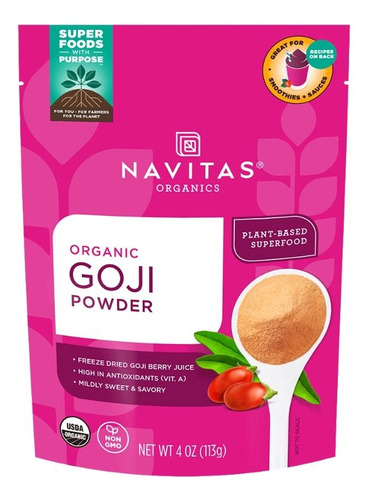 Organic Goji Powder 4 Oz By Navitas Organics