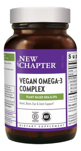 Complexo Vegano De Ômega 3 30 Contagens Por Novo Capítulo