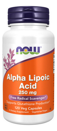 Ácido Alfa Lipóico 250 Mg 120 Cápsulas | By Now Foods