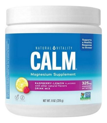 Calm Powder, Framboesa E Limão, 8 Onças Da Natural Vitality