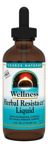 Fórmula Líquida Sem Álcool Wellness Herbal Resistance 4 Fl O