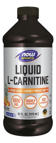 Ponche Tropical Líquido De L-carnitina 16 Onças Da Now Foods