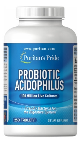 Probiótico Acidophilus 250 Comprimidos Da Puritan's Pride