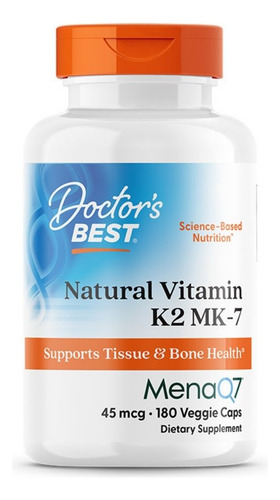 Vitamina K2 Mk-7 Natural Com Menaq7 45 Mcg 180 Cápsulas Vege