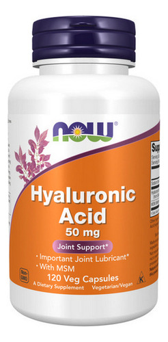 Ácido Hialurônico Com Msm 120 Cápsulas Vegetais Da Now Foods