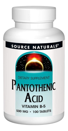 Pantothenic Acid 500 Mg 100 Tabs By Source Naturals