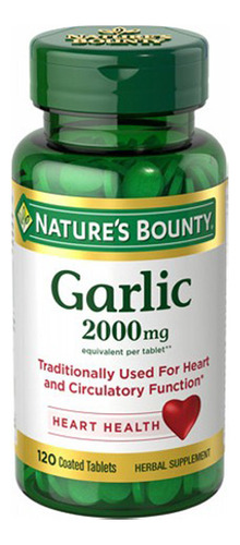 Alho Sem Odor Da Nature"s Bounty 2000 Mg 120 Comprimidos Da