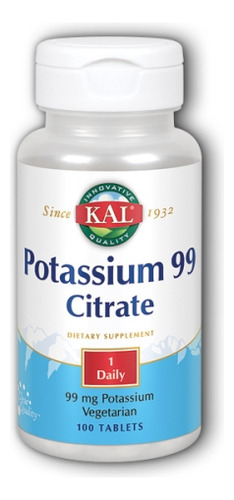 Citrato De Potássio 99% 100 Comprimidos Da Kal