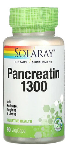 Pancreatina 1300 90 Cápsulas Da Solaray