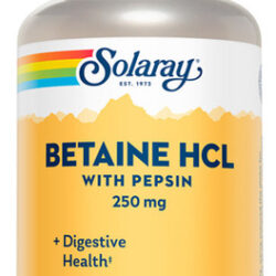 Hcl Com Pepsina 250 Mg 180 Cápsulas Da Solaray