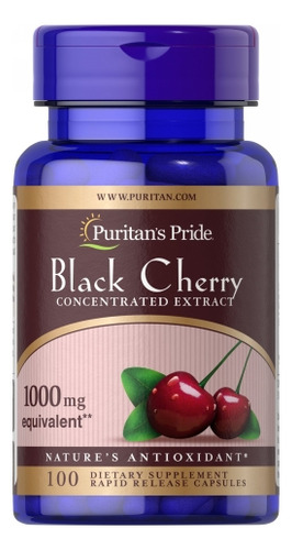 Extrato De Cereja Preta 1000 Mg 100 Cápsulas Da Puritan's Pr