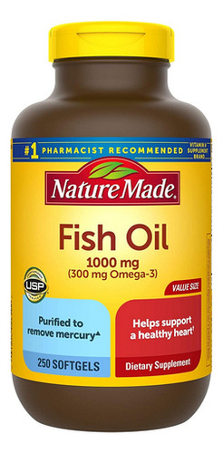 Óleo De Peixe 1000 Mg 250 Cápsulas Gelatinosas Líquidas Fabr