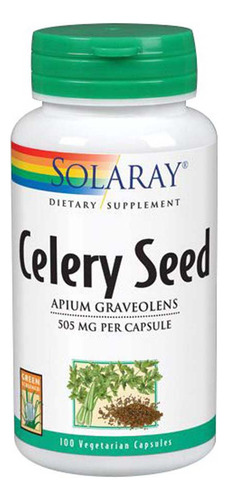 Semente De Aipo 505 Mg 100 Cápsulas Da Solaray