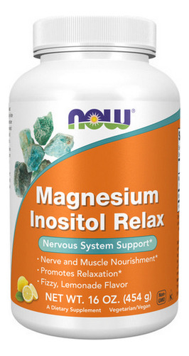 Inositol De Magnésio Relax 16 Onças Da Now Foods