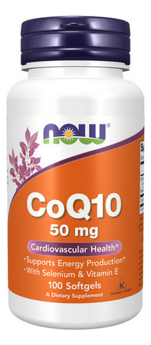 Coq10 50 Mg 100 Cápsulas Gelatinosas Da Now Foods