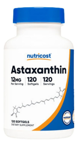 Cápsulas Gelatinosas De Astaxantina 12 Mg 120 Unidades Da Nu