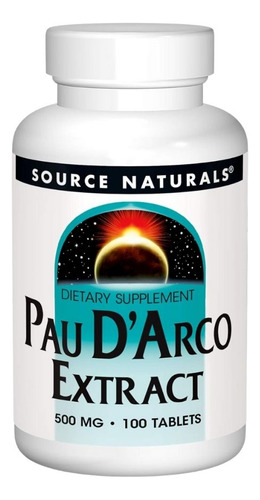 Pau D'arco Extract 500 Mg 100 Tabs By Source Naturals